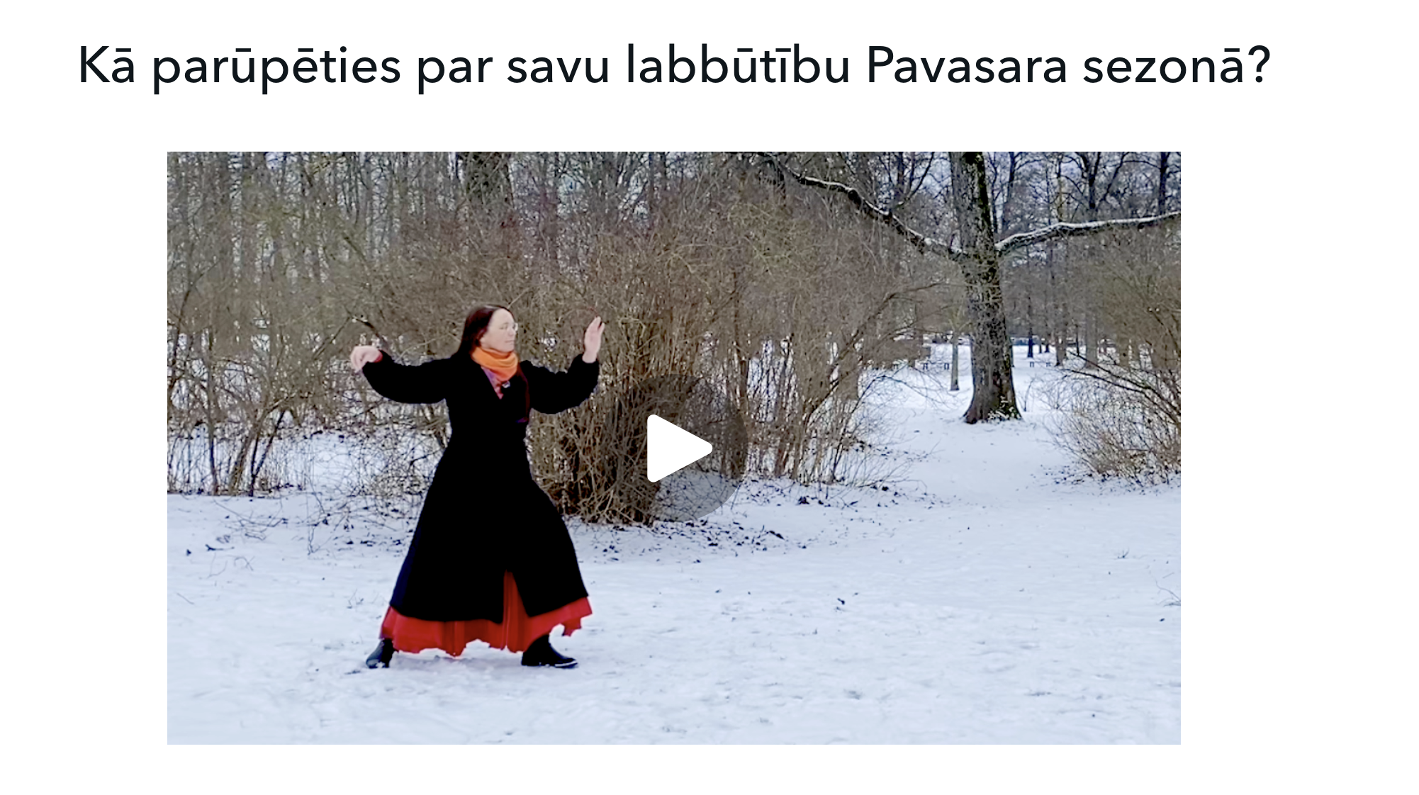 Evitas raksts par sezonu "Pavasaris sākas"